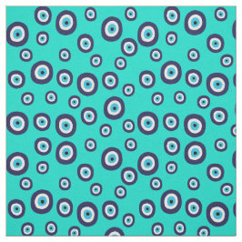 ターキッシュイブックアイネイビー&ターコイズブルー ファブリック