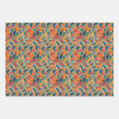 ターキッシュエブルウォーターマーブリングアート紙 ラッピングペーパーシート (正面3)