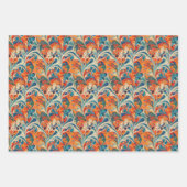 ターキッシュエブルウォーターマーブリングアート紙 ラッピングペーパーシート (正面)