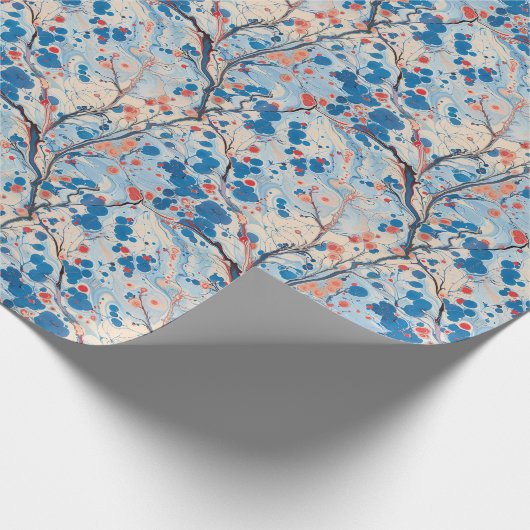 ターキッシュエブルウォーターマーブリングアート紙 ラッピングペーパー (角)