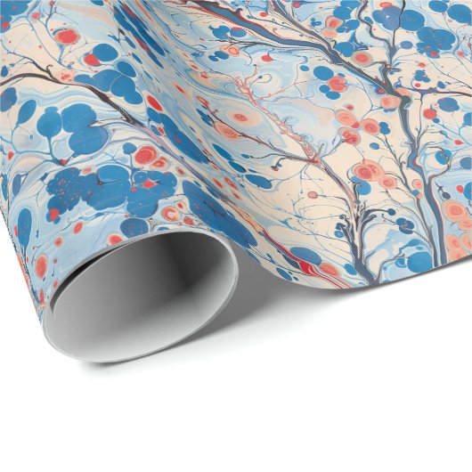 ターキッシュエブルウォーターマーブリングアート紙 ラッピングペーパー (ロールコーナー)