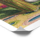 ターキッシュガール、ソファにコーヒーを持って、18セント ポスター (角)