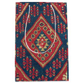 ターキッシュキリムカーペットラグアンティークレッドブルー ミディアムペーパーバッグ (正面)