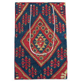 ターキッシュキリムカーペットラグアンティークレッドブルー ミディアムペーパーバッグ (裏面)