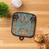 ターキッシュキリムカーペットラグアンティーク 鍋敷き (トップダウン)