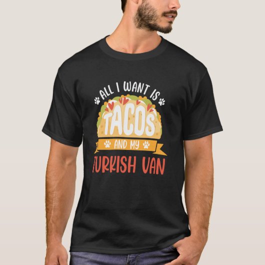 ターキッシュバンとタコスがあればいい 猫の飼い主 Tシャツ (正面)