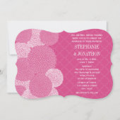 ターキッシュピンクローズフローラ結婚キク 招待状 (正面)