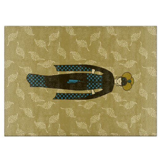 ターキッシュレディーズウィズターバンアールヌーボースタイル カッティングボード (正面)