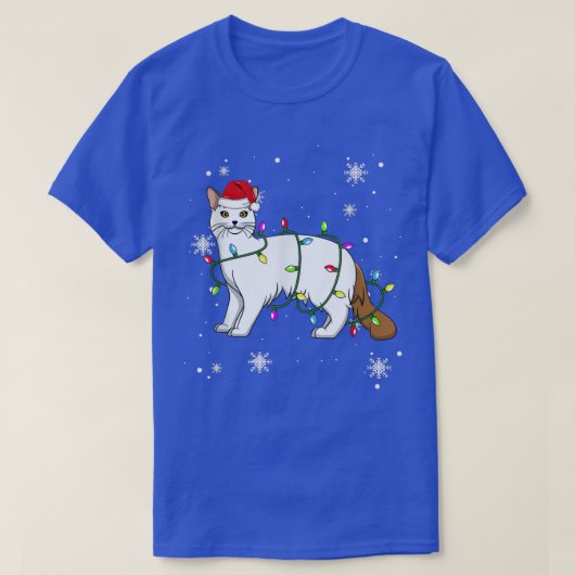 ターキッシュヴァンキャットクリスマスライトクリスマスキャットサン Tシャツ (デザイン正面)