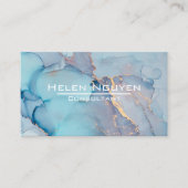 ターキモダンオエレガントース金ゴールド大理石瑪瑙ジオード 名刺 (正面)