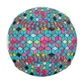 ターキューズとピンクキューブのパターン 野球ボール (正面)
