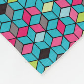 ターキューブとピンクキューブのパターン フリースブランケット (角)