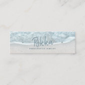 ターキヨイズ海スタッドイヤリングディスプレイカード スキニー名刺 (正面)