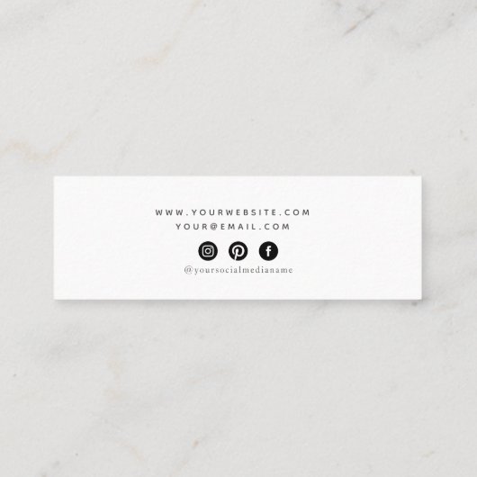 ターキヨイズ海スタッドイヤリングディスプレイカード スキニー名刺 (裏面)