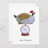 ターキーおもしろいクリスマスカード (正面/裏面)