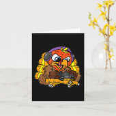 ターキーおもしろいゲーマー感謝祭クールビデオゲームG カード (黄色い花)