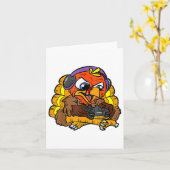 ターキーおもしろいゲーマー感謝祭クールビデオゲームG カード (黄色い花)