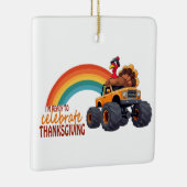 ターキーおもしろいモンスタートラック感謝祭オーナメント セラミックオーナメント (右)