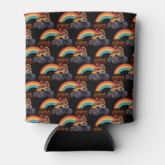 ターキーおもしろいモンスタートラック感謝祭クーラーボックス 缶クーラー (正面)