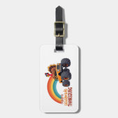 ターキーおもしろいモンスタートラック感謝祭ラベル ラゲッジタグ (正面縦)