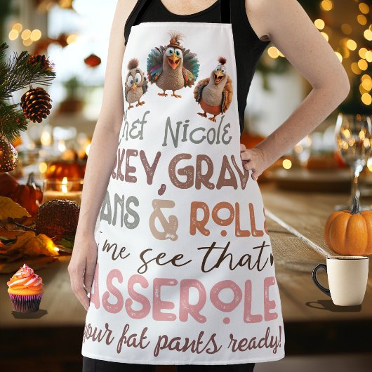 ターキーおもしろい感謝祭ディナーシェフ エプロン