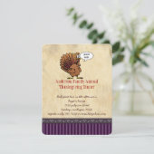 ターキーおもしろい感謝祭ディナー招待状 招待状 (スタンド正面)