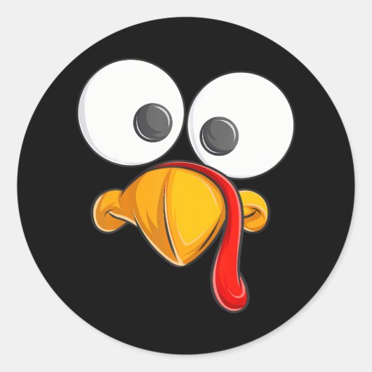 ターキーおもしろい顔ズトドラーボーイズ感謝祭 ラウンドシール (正面)