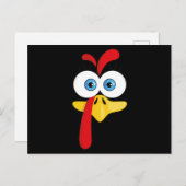 ターキーおもしろい顔感謝祭 シーズンポストカード (正面/裏面)