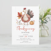 ターキーお洒落感謝祭招待状 招待状 (スタンド正面)