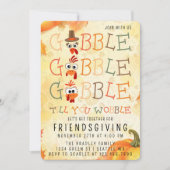 ターキーでふらふらになるまでゴブゴブ Thanksgiving おもしろ 招待状 (正面)