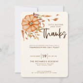 ターキーと感謝の祭典　ボヘミアンパーティーのお誘い 招待状 (正面)