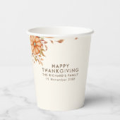 ターキーと感謝の祭典　ボヘミアンパーティーのお誘い 紙コップ (裏面)