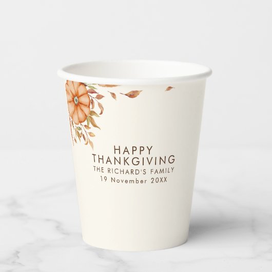 ターキーと感謝の祭典　ボヘミアンパーティーのお誘い 紙コップ (正面)