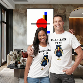 ターキーと話せ!面白い怒ったターキーのTシャツ Tシャツ