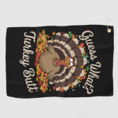 ターキーのお尻が面白い感謝祭って何？ ゴルフタオル (横)