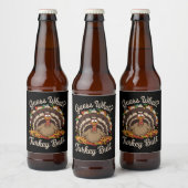 ターキーのお尻が面白い感謝祭のデザイン ビールラベル (ボトル)