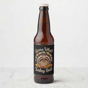 ターキーのお尻が面白い感謝祭のデザイン ビールラベル