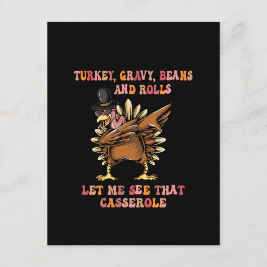 ターキーのグレイビーソースと豆とロールをくれ エンクロージャーカード (正面)