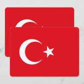 ターキーの国旗がデザインされた愛国的な招待状 招待状 (正面/裏面)