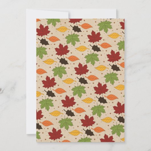 ターキーの小さい秋の感謝祭1歳の誕生日 サンキューカード (裏面)