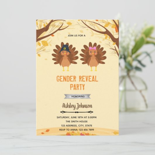 ターキーの性別による招待の表示 招待状 (スタンド正面)