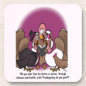 ターキーの結婚式 ハード プラスチック コースター (正面)