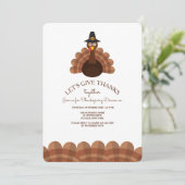 ターキーの羽根の縁取り招待状 招待状 (スタンド正面)