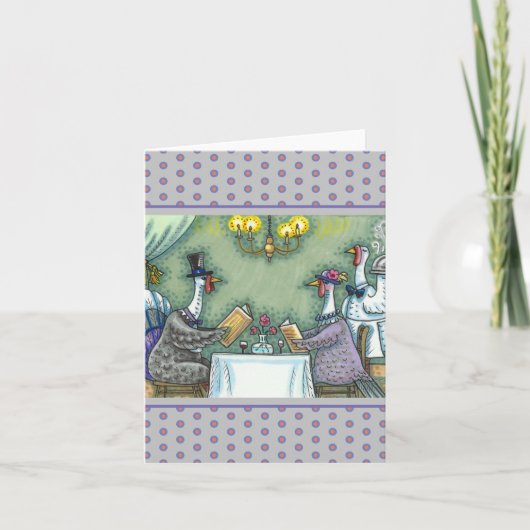 ターキーの高級料理、感謝祭のユーモア　空白 カード (正面)