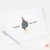 ターキーはクール、ポインティリズム楕円ステッカー 楕円形シール (封筒)