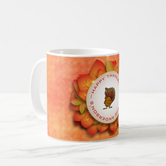 ターキーアンドオータムリース コーヒーマグカップ (正面左)