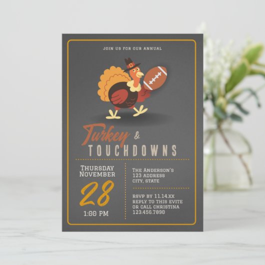 ターキーアンドタッチダウンズターキーボウル招待状 招待状 (スタンド正面)