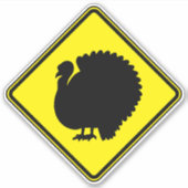 ターキーアートターキーシルエットアートターキーイメ警告ージ シール (正面)