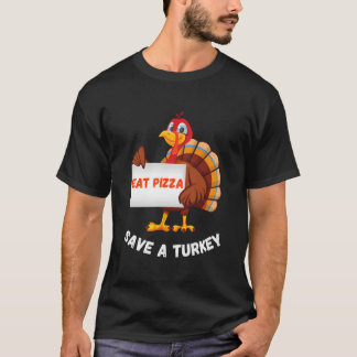 ターキーイートピザサンクスギビング Tシャツ