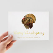 ターキーエレガントハッピー感謝祭金ゴールド 箔シーズンカード